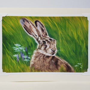 Hare card - Handmade cards - Hare picture - Animal cards - Blank Greetings card - Personalised card