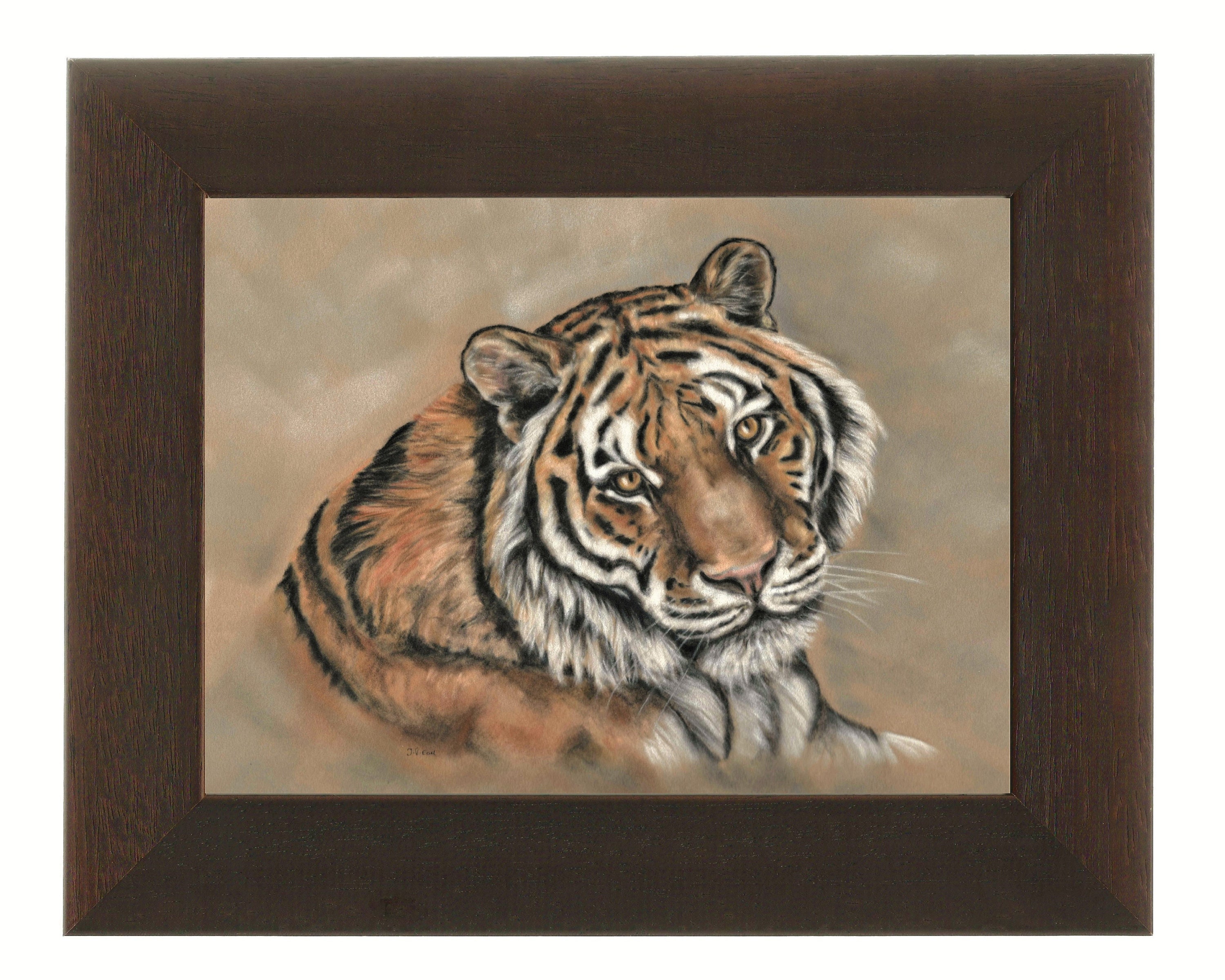 Tiger print Framed art Original art print Tiger Gift Etsy
