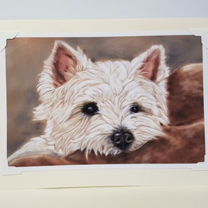 Carte Westie - Cadeaux Westie - Carte Terrier - West Highland terrier - Carte d’art originale et cadeau en un