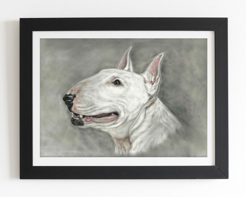 Framed art English Bull terrier print Bull terrier gifts Etsy