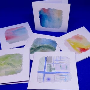 Gift Cards Hand Painted Watercolour  Mini Unique Original Blank Greeting Birthday Special Occasion Pack Of 6