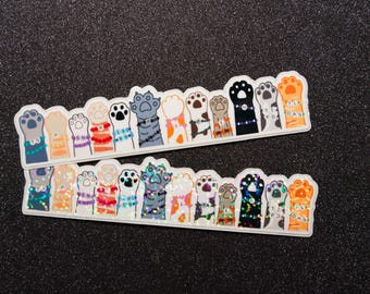 Cats in Friendship Bracelets Paws Vinyl Sticker - Clear or Holographic Water Resistant Taylor Stickers
