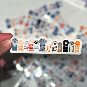 Cats in Friendship Bracelets Paws Vinyl Sticker - Clear or Holographic Water Resistant Taylor Stickers