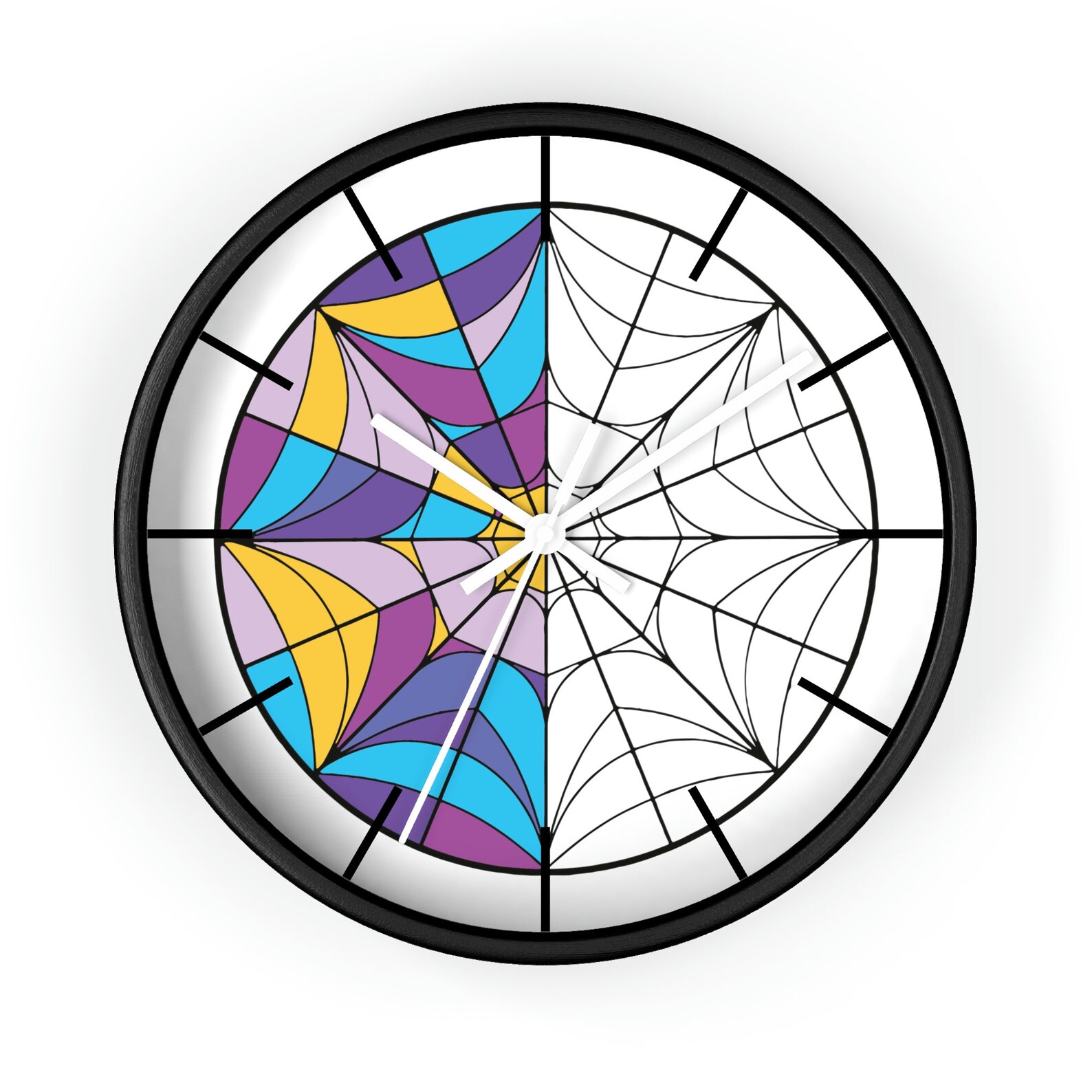 Wednesday Stained Glass Window Silent Wall Clock White Etsy