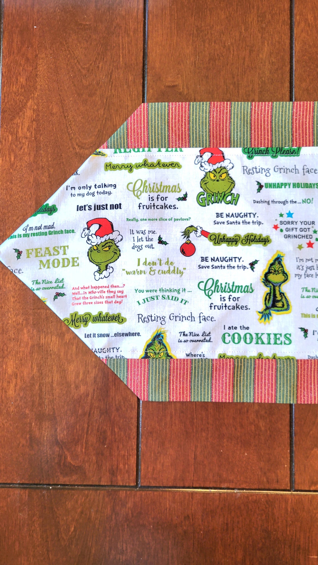 Grouchy Santa Grinch Table Runner Etsy