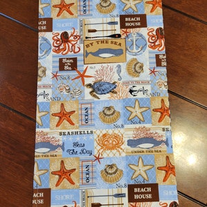 Beach house reversible table runner-LAST ONE!