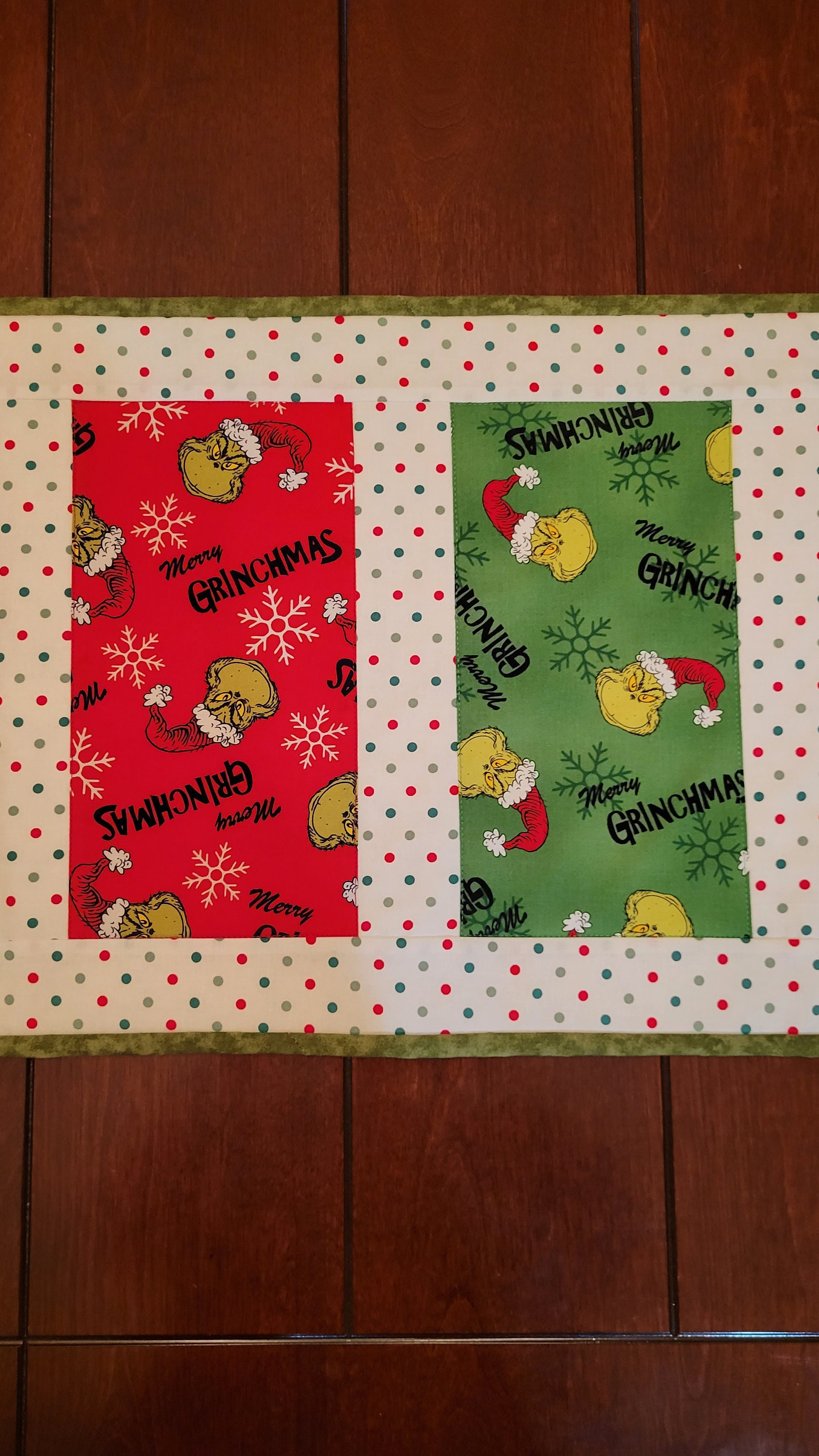 The Christmas Grinch Long Quilted Table Runnernew Etsy