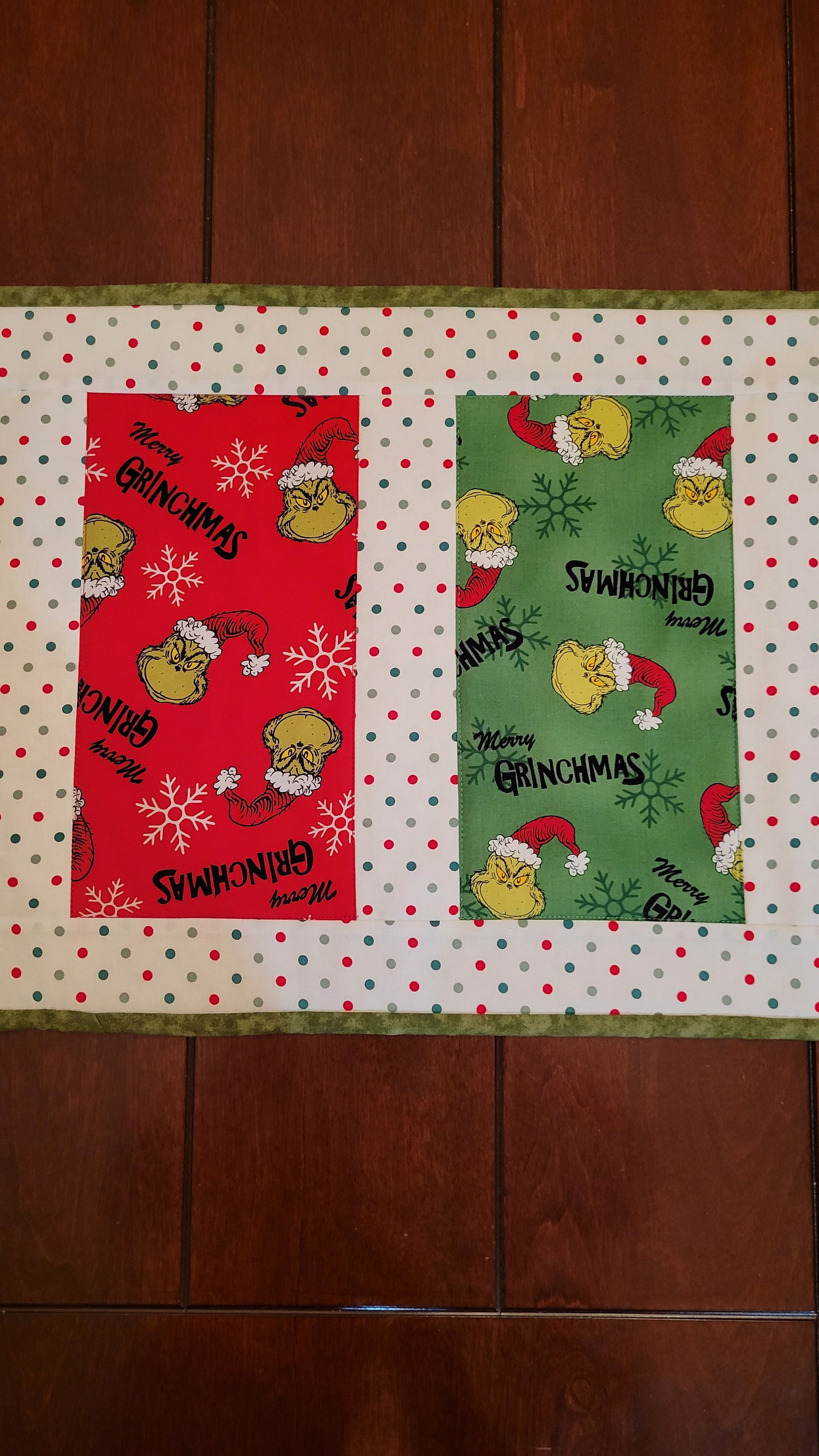 The Christmas Grinch Long Quilted Table Runnernew Etsy