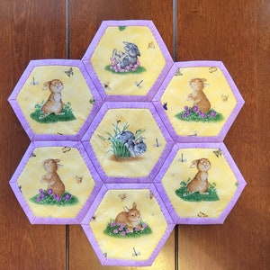 Easter bunnies at play mini table topper #3-LAST ONE!