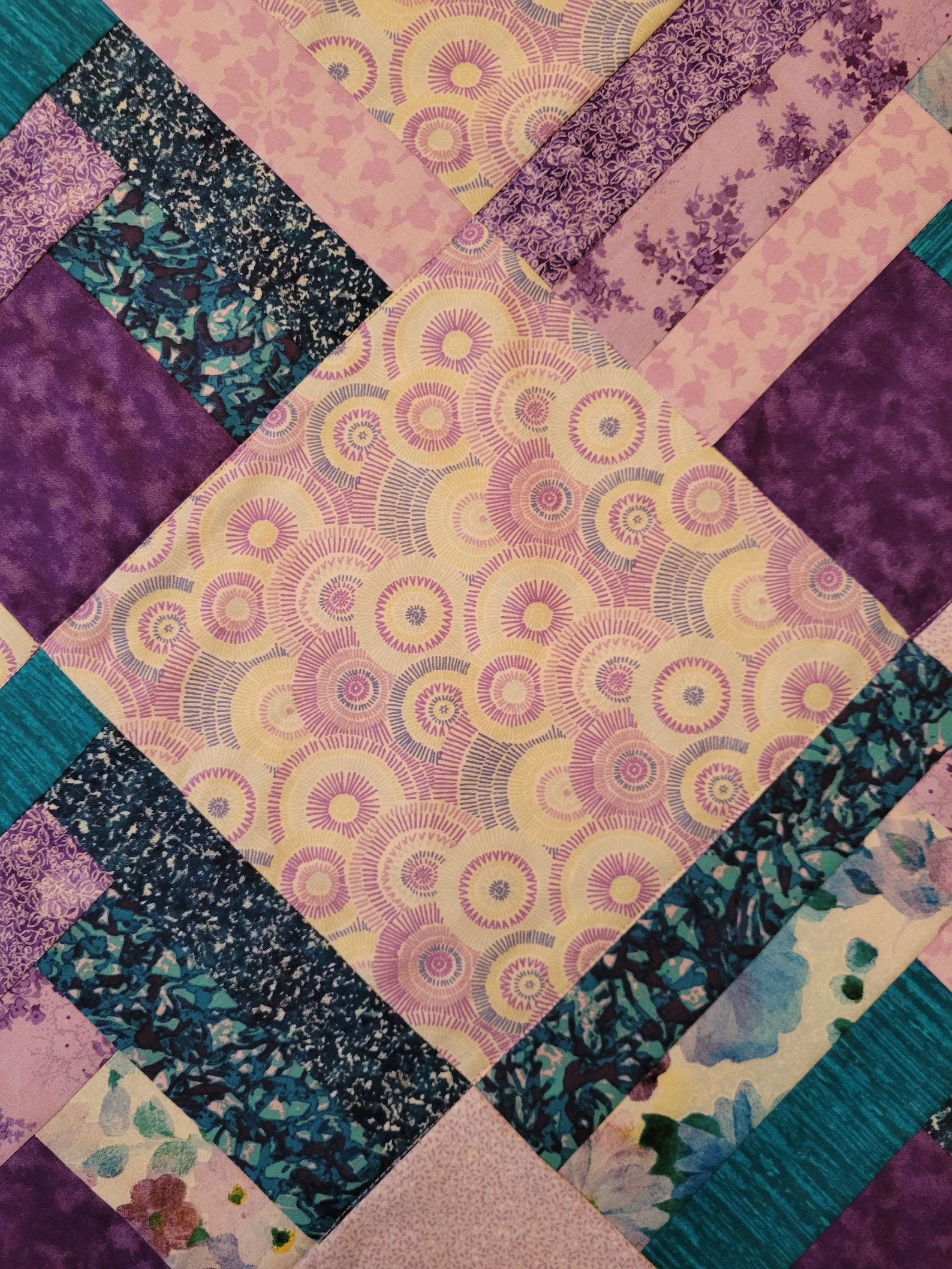 Purple Log Cabin Baby Quilt Etsy