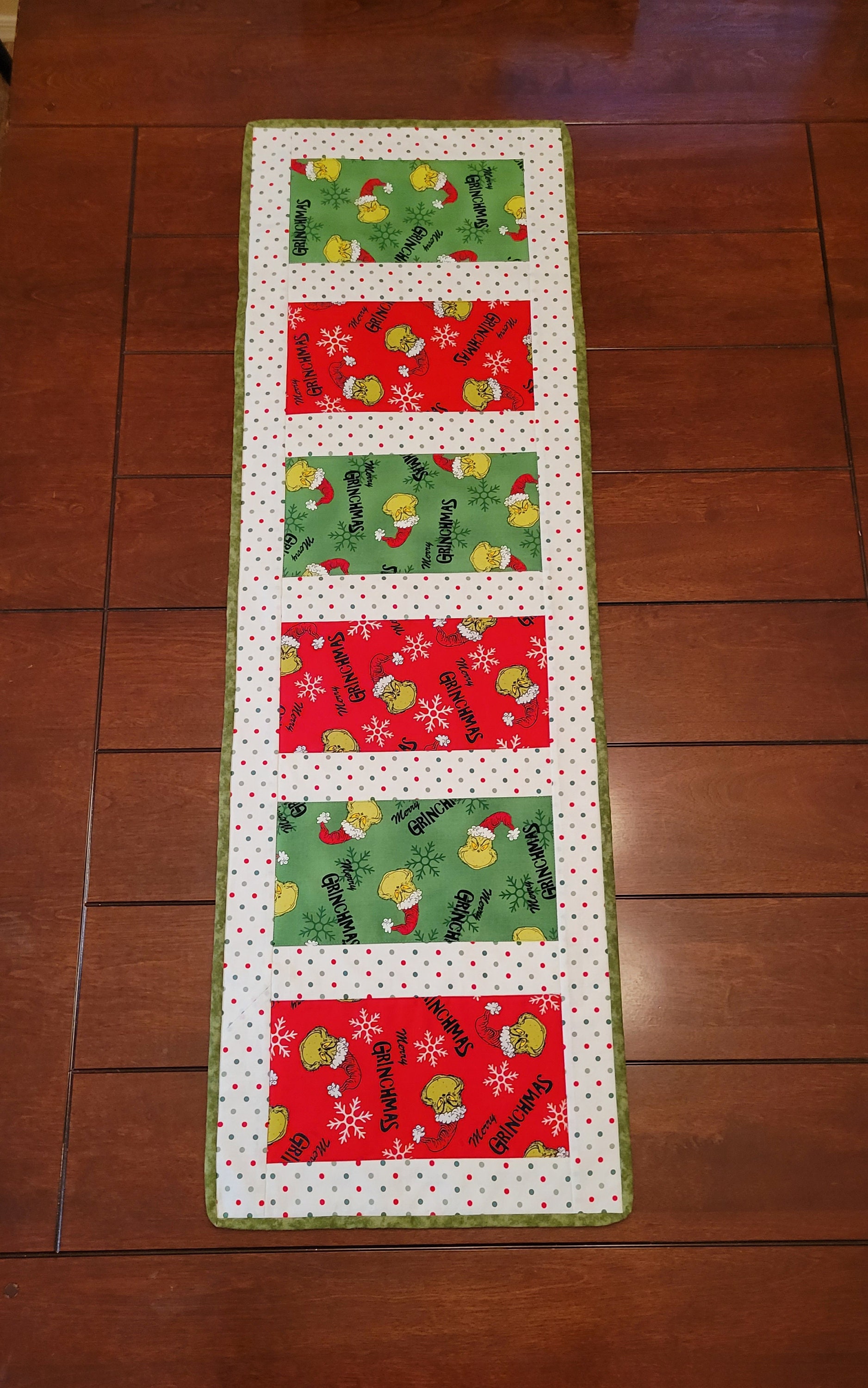 The Christmas Grinch Long Quilted Table Runnernew Etsy