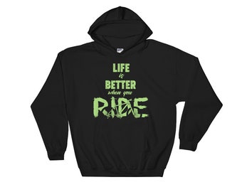 Life is Better When You Ride Vintage MTB Funny Hoodie