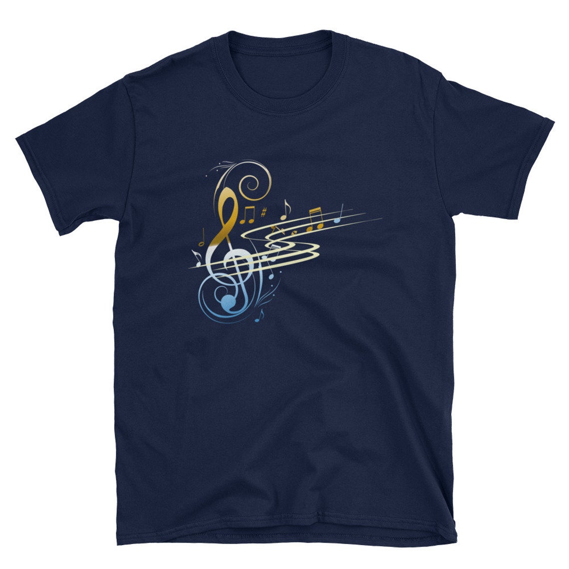 Musical Notes Tshirt Music Clef Guitar Piano Graphic Tee Etsy
