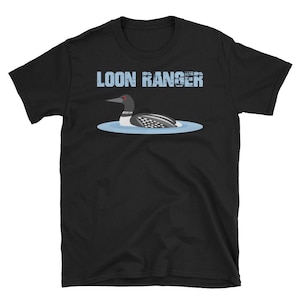 Funny Loon Ranger Cartoon Common Loon Bird Camiseta