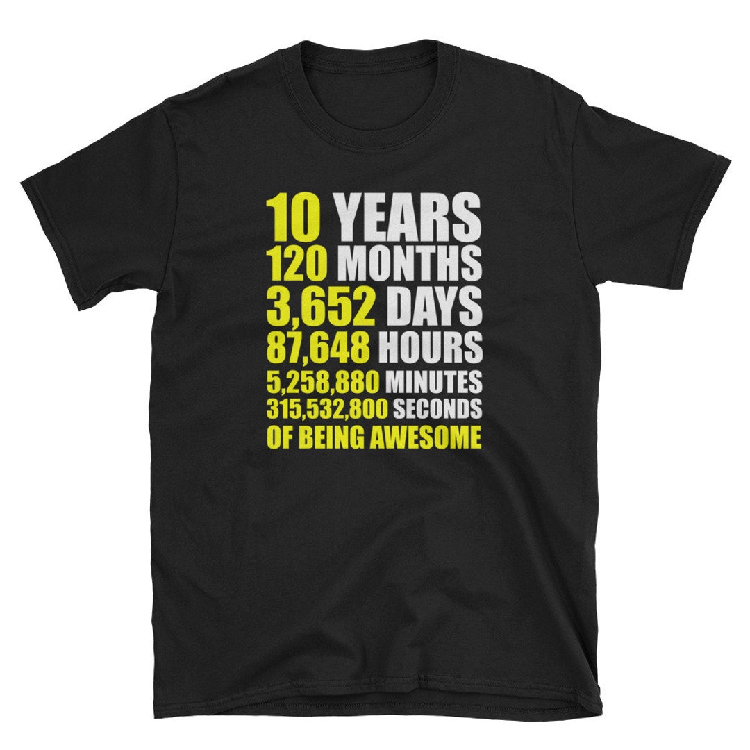 10th Birthday Gift T Shirt 10 Years Old Being Awesome Tee - Etsy