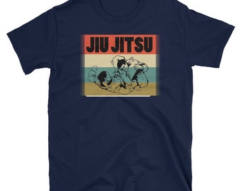 Vintage Style Jiu Jitsu Silhouette T-Shirt Gift Tee
