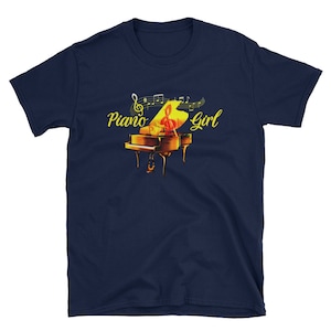 Piano Girl T-Shirt Piano Player Cute Pianist Music Notes Tee