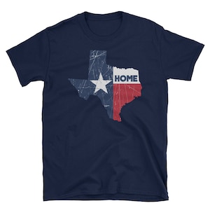 Texas Karte Home T-Shirt beunruhigt Vintage Grafik T-Shirt