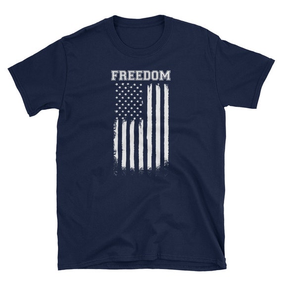 Freedom Big White American Flag USA T-shirt July 4th - Etsy