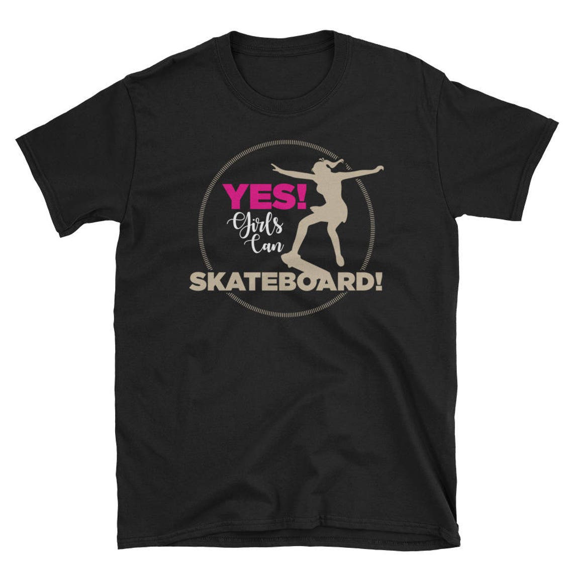 Yes Girls Can Skateboard Funny Skateboarding Skater Shirt Etsy