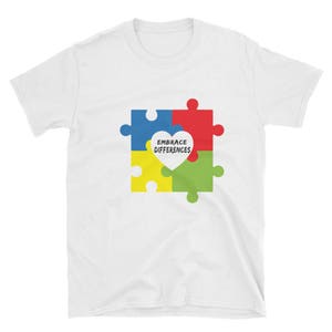 Embrace Differences Autism Awareness T-Shirt for Men and Women