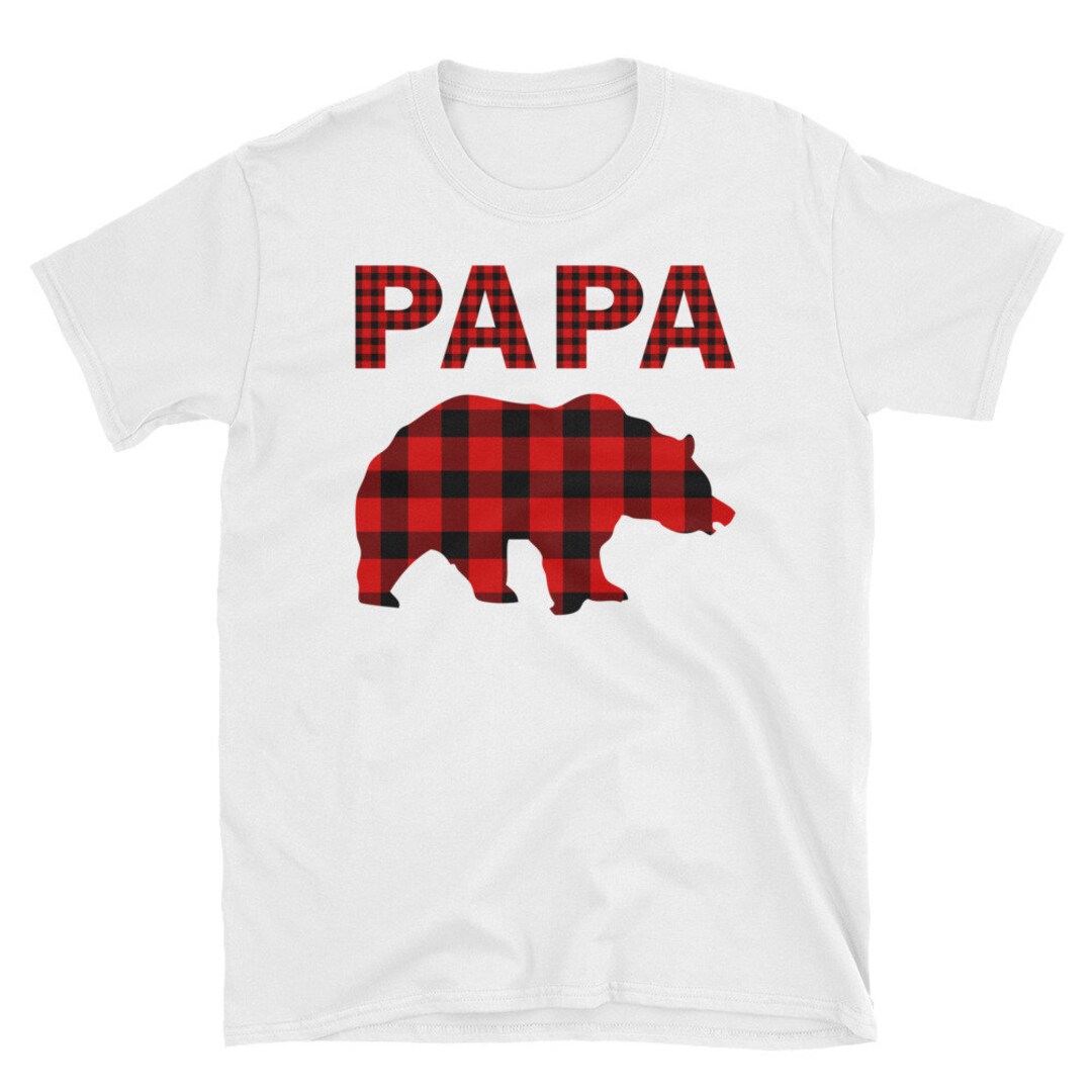 Red Plaid Papa Bear Buffalo Matching Family Pajama T-shirt - Etsy