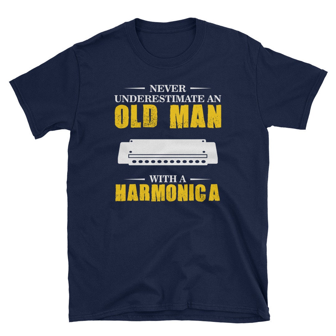 An Old Man With A Harmonica Musician T shirt An Awesome Gift Etsy