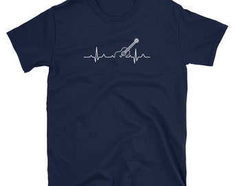 Acoustic Guitar Heartbeat Shirt - Guitar Musician Tee