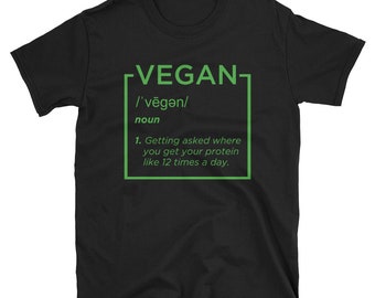 Vegan Definition T-Shirt Funny Veganism Protein Cookbook Gift