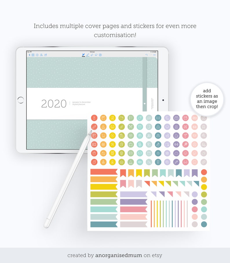 2020 digital weekly hourly planner with tabs goodnotes etsy