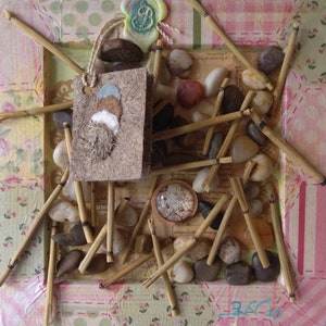 Collage sur cadre en bois "Carte au Trésor" - Collages on framed wood "Treasure Map" 21*21 cm