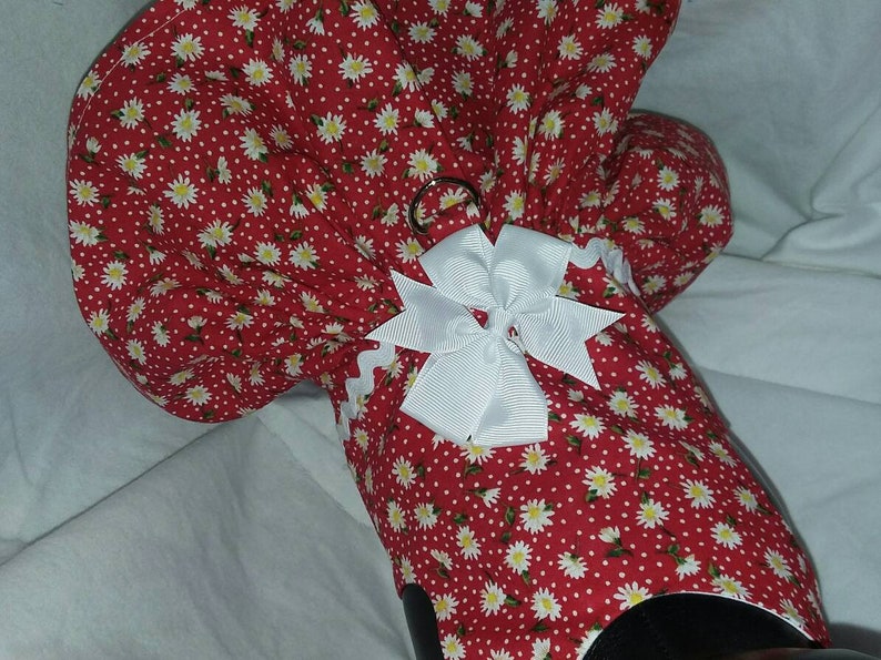 Boston/'s Frenchie Adorable Red Print Dog Dress Pet apparel pet clothes pet attire cat clothes Shih Tzu Maltese Yorkies