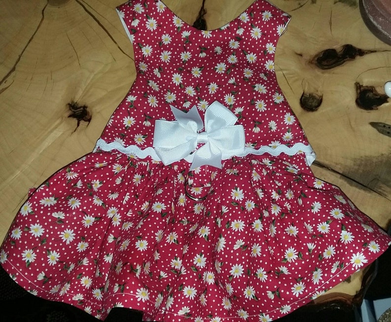 Boston/'s Frenchie Adorable Red Print Dog Dress Pet apparel pet clothes pet attire cat clothes Shih Tzu Maltese Yorkies