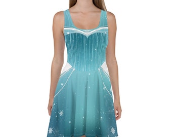 Vestido de disfraz para correr inspirado en Elsa para fin de semana de maratón, carrera de princesas o Halloween