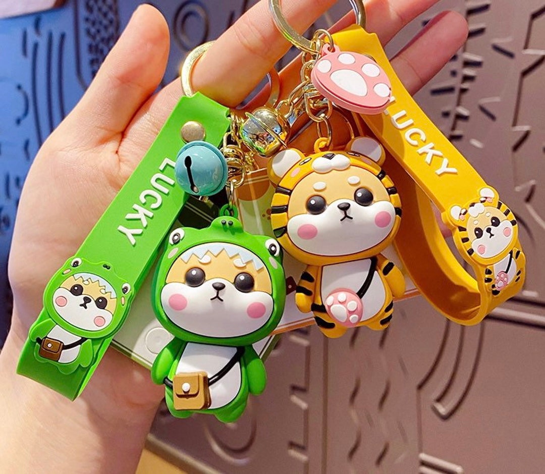 Shiba Inu Keychain Cute Puppy Keychain Kawaii Doggy Keyring Etsy