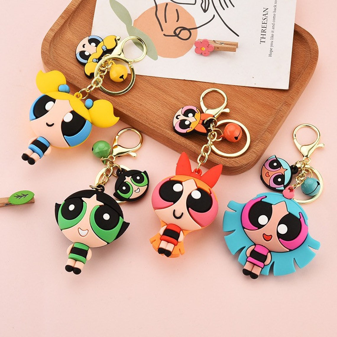 The Powerpuff Girls Keychains 3D Cartoon Keychain Etsy
