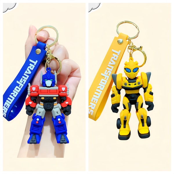 Cute Transformers Keychain, Optimus Prime keychain, Bumblebee keychain