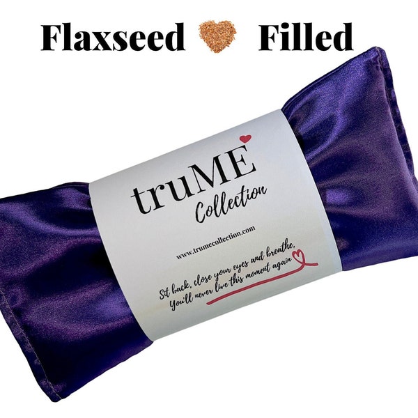 Unscented Flaxseed Eye Pillow with Removable Washable Satin Cover - Surgery Recovery - Get Well Soon Thinking of You -  Mother's Day Gift