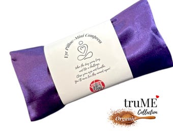 Satin Eye Pillow: Organic Flaxseed Filled, Removable Washable Cover