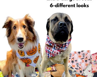 Extra Large Dog Collar Bandana Curated Pack of 3 - Handmade USA