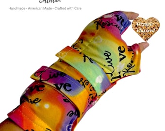 Microwave Heated Hand Wrist Warmer: Organic Flaxseed - Arthritis, Carpal Tunnel - Cancer Patient Gift