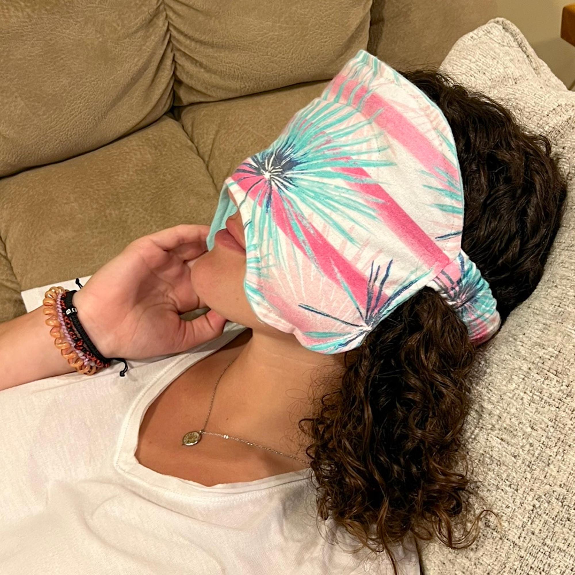 Organic Flaxseed Weighted Sleep Mask - Cotton Flannel, Handmade in USA