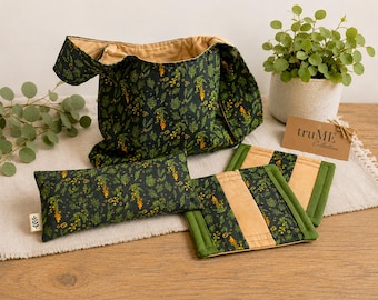Japanese Knot Bag, Reusable Lined Craft Organizer, Self-Care Gift Set (truME Collection)