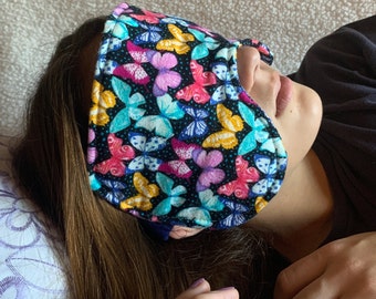 Weighted Flannel Eye Mask: Organic Flaxseed Filled, Oversized Sleep Mask