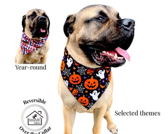 Halloween Dog Reversible Collar Bandana – Surprise Selection - Halloween - Fall - Handmade USA