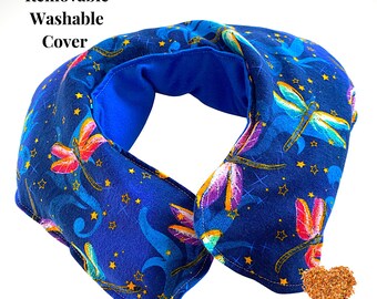 Microwave Heated Neck Warmer Pillow Shoulder Wrap Removable Cover, Surgery Recovery - Get Well Soon Self Care Comfort Gift - Hot Cold Pack