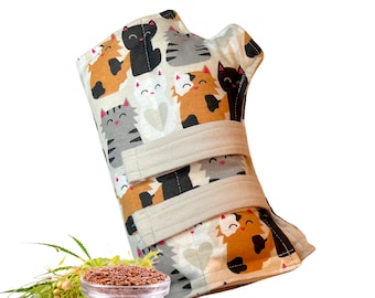 Microwave Heated Hand & Wrist Wrap - Flaxseed Pain Relief, Adjustable Comfort