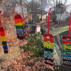 Fused Glass Rainbow Colored Suncatcher/Ornament/Pride Suncatcher/Rainbow Gift/LGBTQ