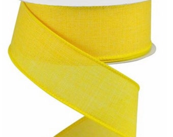 Yellow Wired Ribbon - Etsy