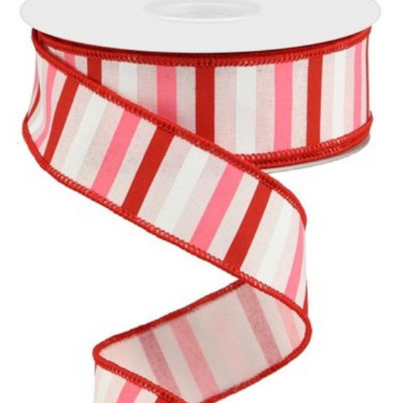 4 Rolls of Valentine's Day Red and White 2.5 and 1.5 Wired Ribbon 4 Rolls of Valentine's Day Red and White 2.5 and 1.5 Wired Ribbon